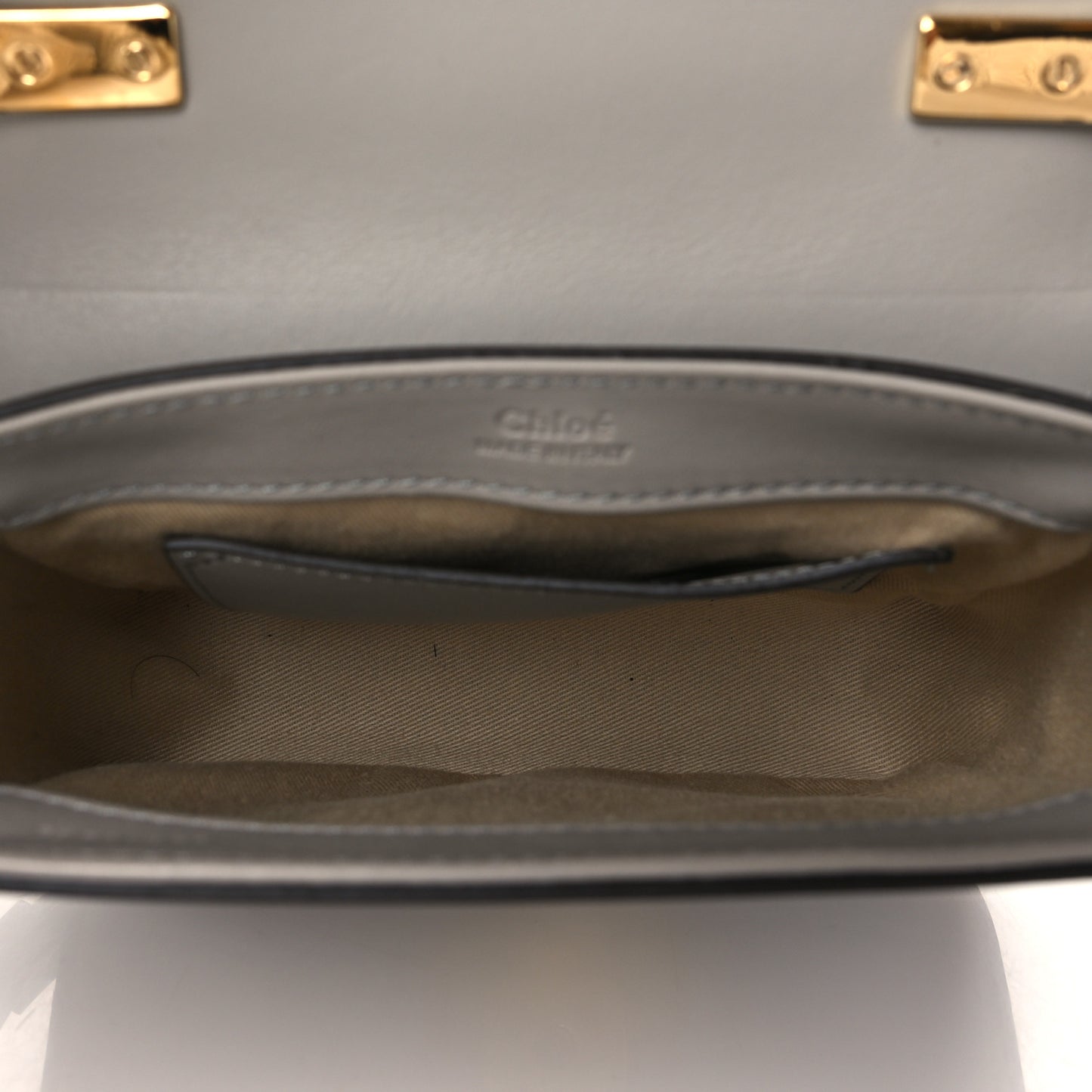 Crocodile Embossed Calfskin Mini C Double Carry Stormy Grey