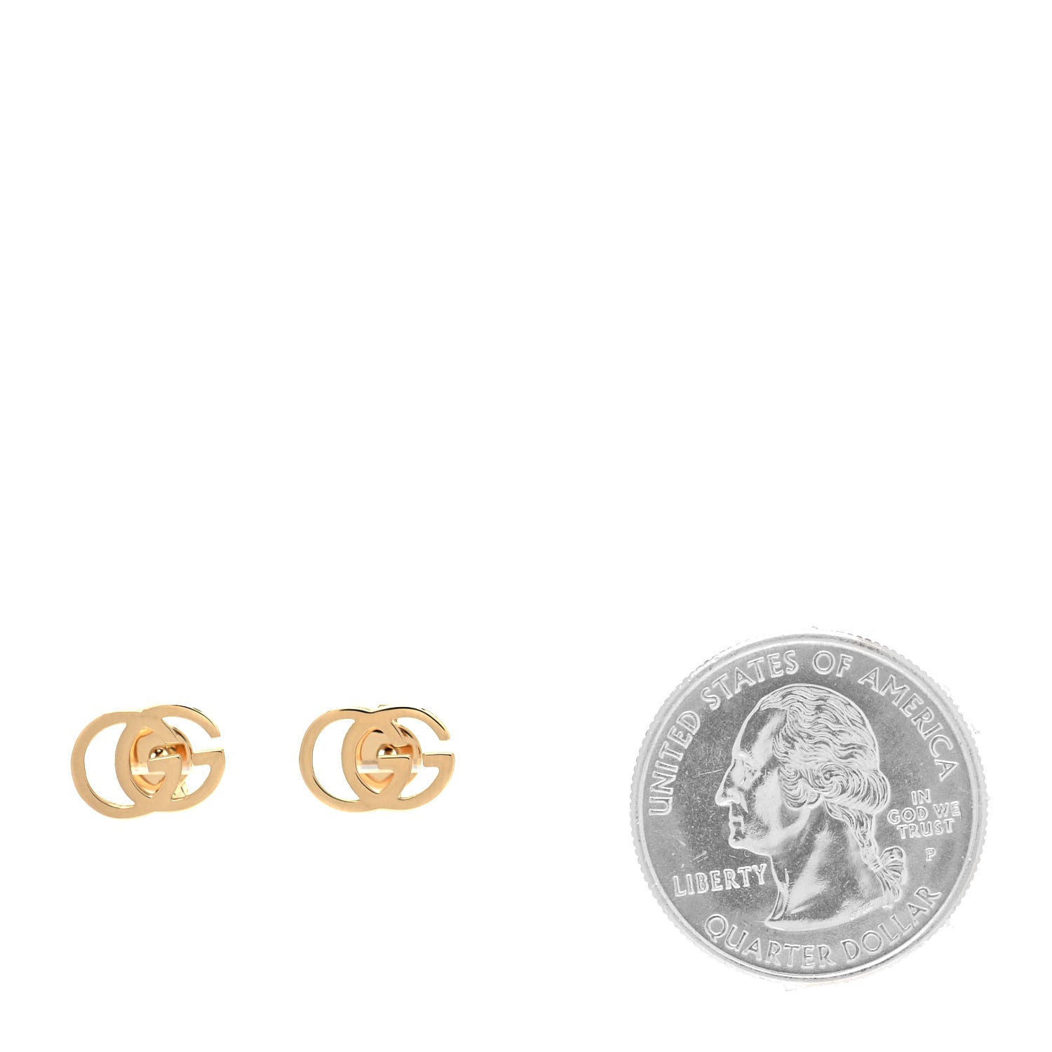 Gucci 18K Yellow Gold GG Tissue Stud Earrings 2 of 6