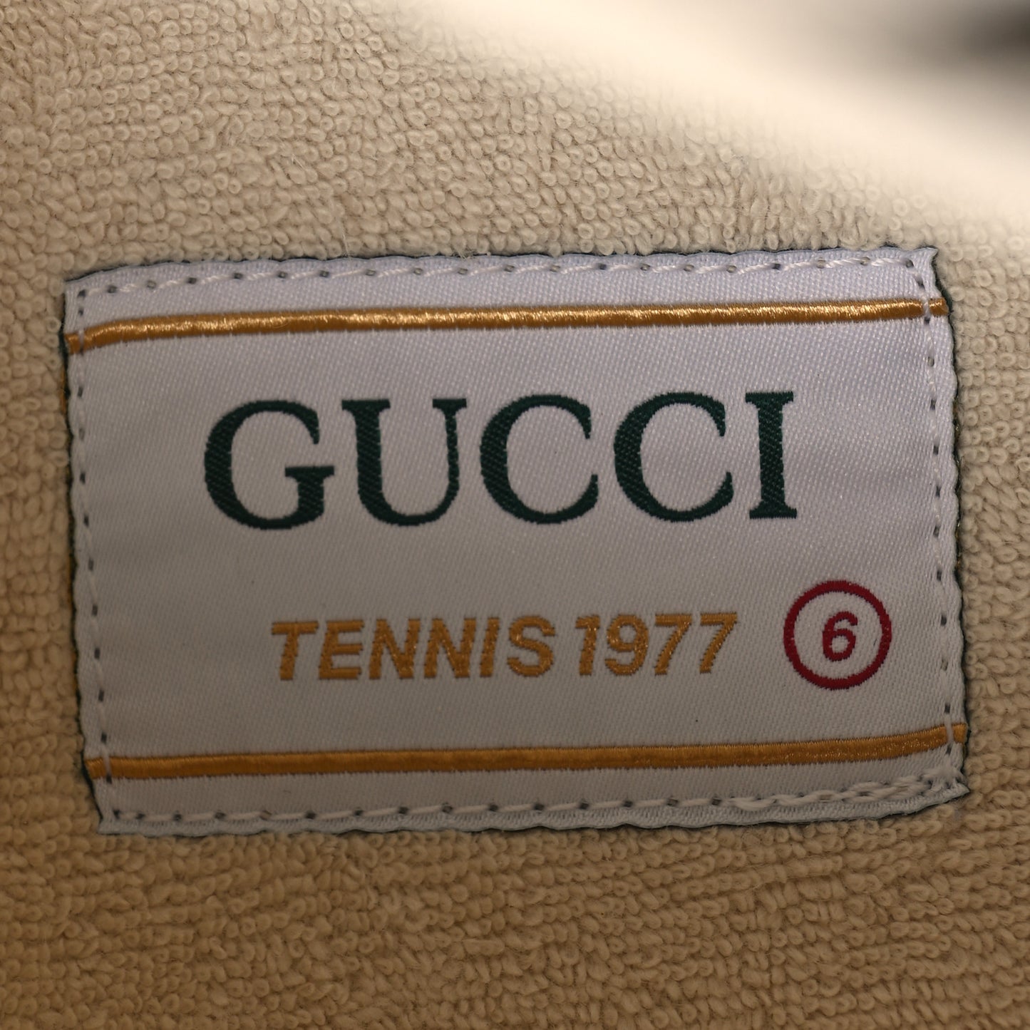 GG Monogram Mens 1977 Tennis High Top Platform 55mm Sneakers 6 Beige Ebony Mystic White