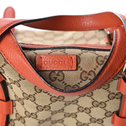 Gucci Monogram Cellarius Calfskin Large Boston Beige Ebony New Dark Orange 11 of 15