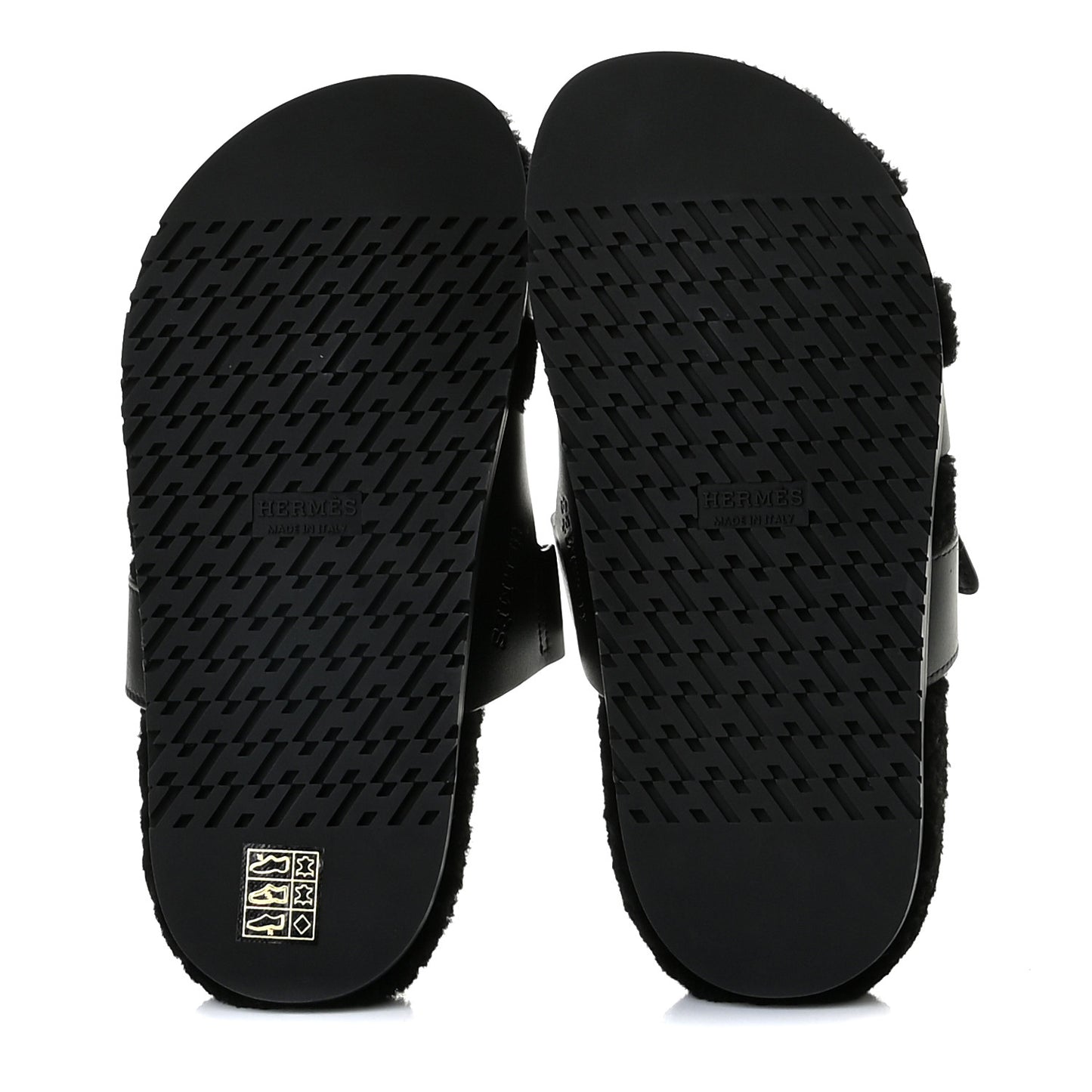 Calfskin Woolskin Womens Chypre Sandals 36 Black