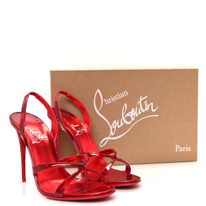Christian Louboutin Metallic Patent Psychic Emilie 100 Slingback Sandals 39 Loubi 9 of 9