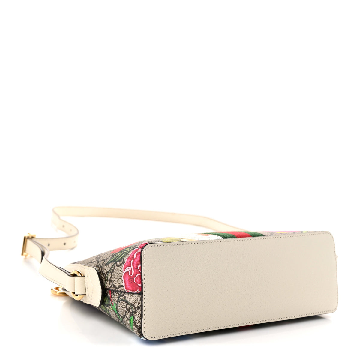 Gucci GG Supreme Monogram Flora Web GG Small Ophidia Dome Shoulder Bag White 4 of 11