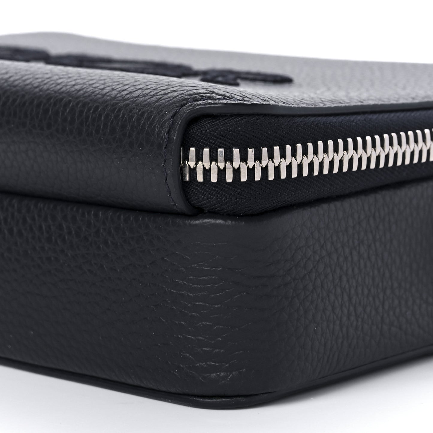 Grained Calfskin Pouch Navy Blue