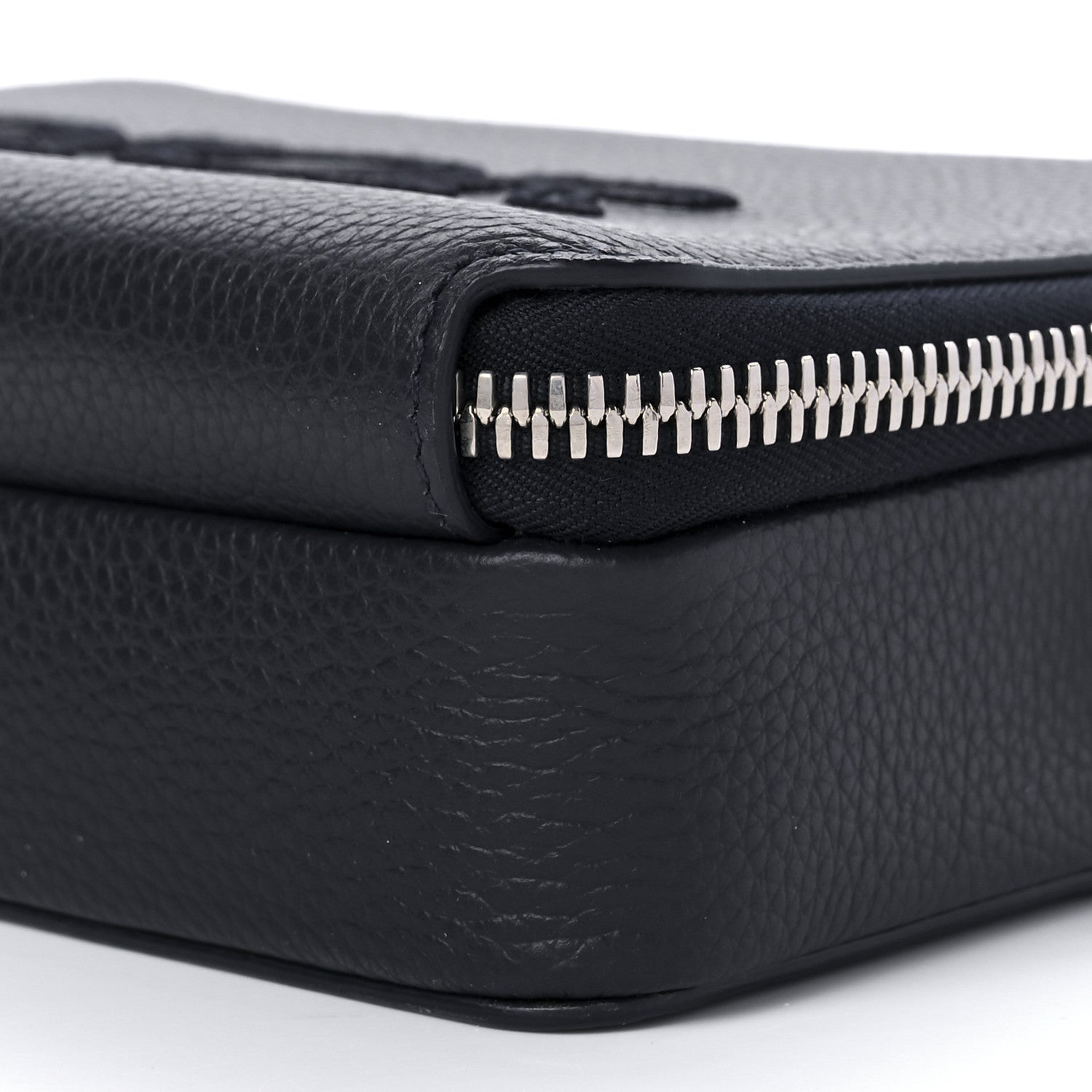 Christian Dior Grained Calfskin Pouch Navy Blue 9 of 9