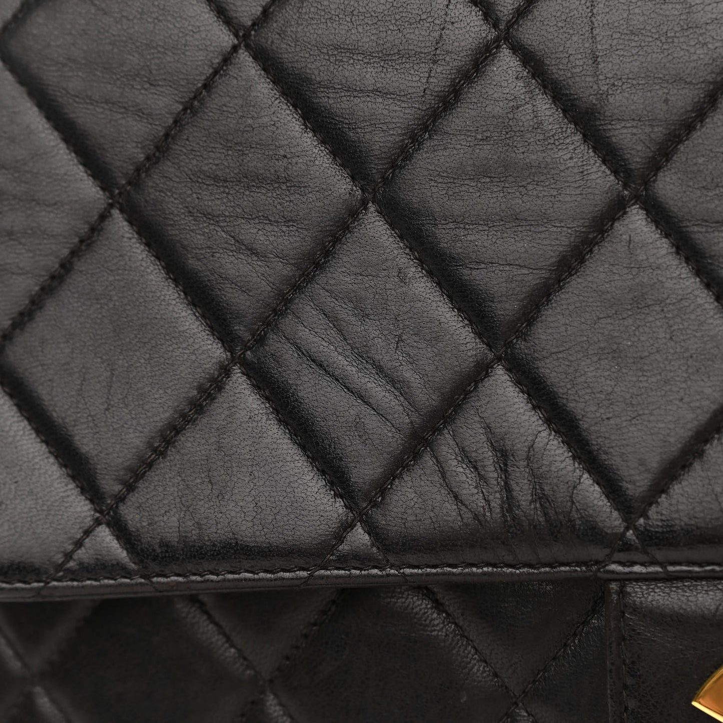 Lambskin Quilted XL Jumbo Single Flap Black