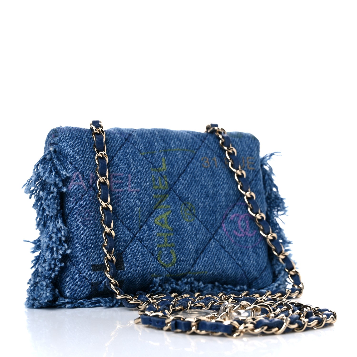 Chanel Denim Quilted Denim Mood Belt Bag Blue Multicolor 2 of 10