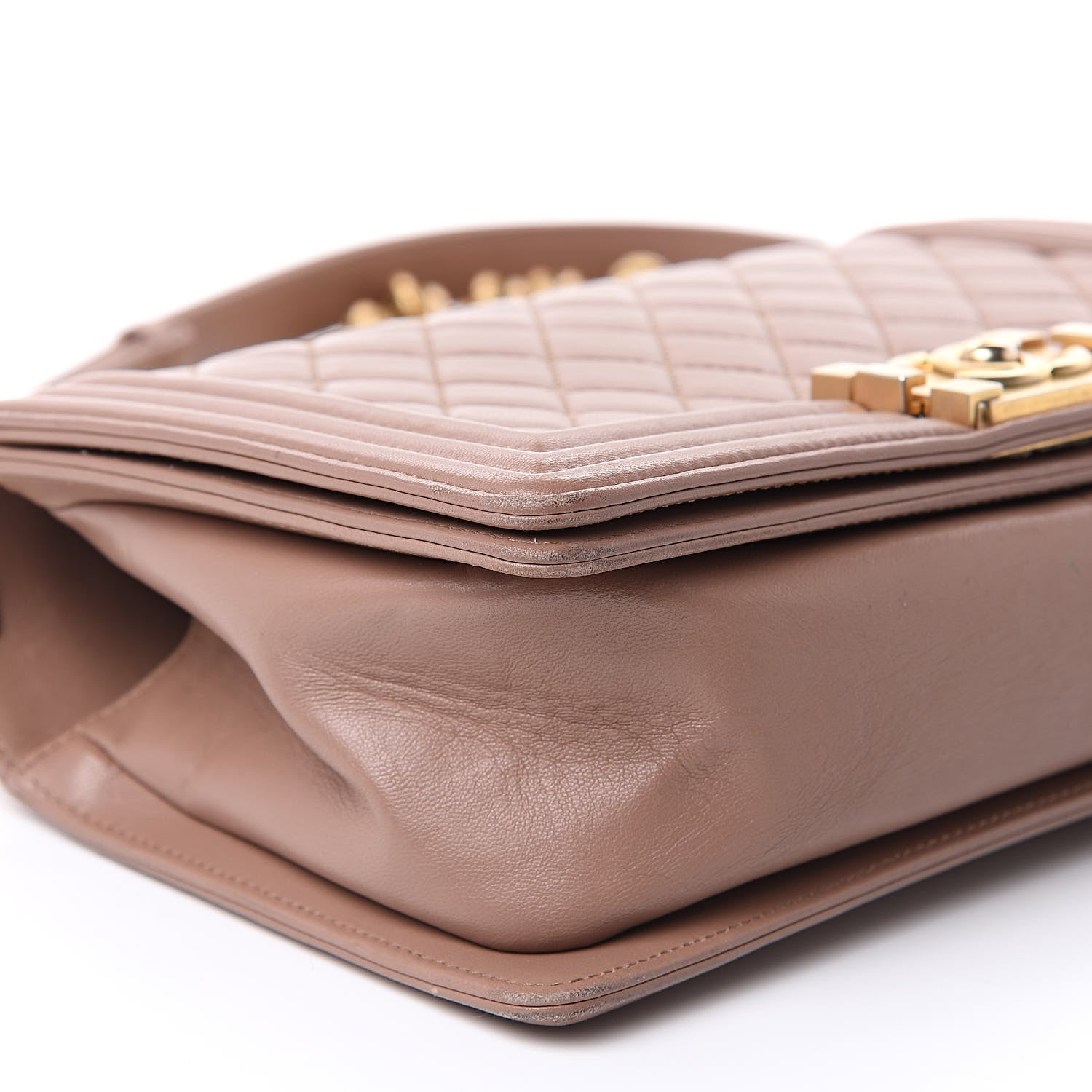 Chanel Lambskin Quilted Medium Boy Flap Dark Beige 8 of 17