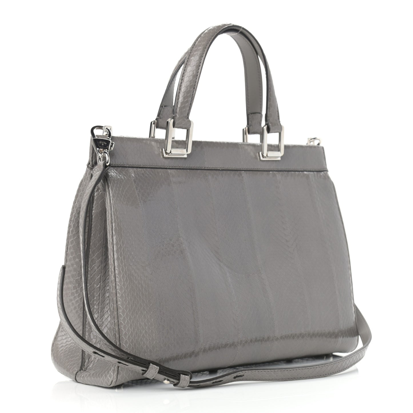 Elaphe Medium Zumi Top Handle Bag Dusty Grey