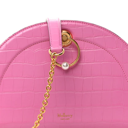 Mulberry Crocodile Embossed Calfskin Crescent Clutch Slate 7 of 9