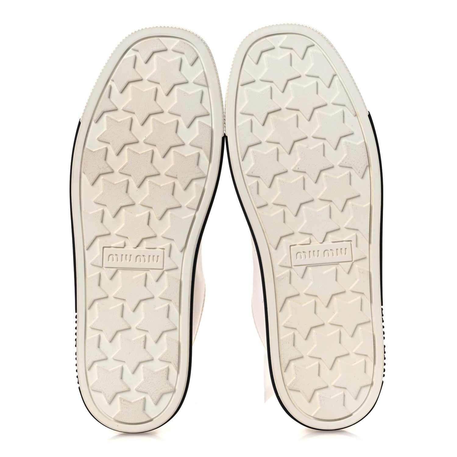 Miu Miu Gabardine Crystal Low Sneakers 35 Bianco 7 of 12