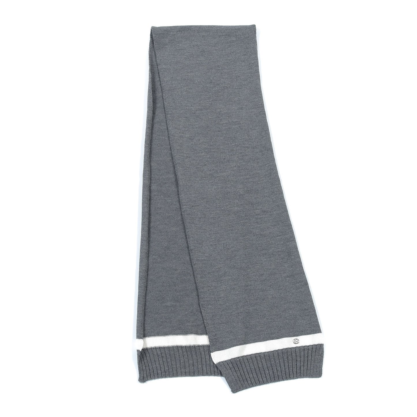 Wool Strap Scarf Gray