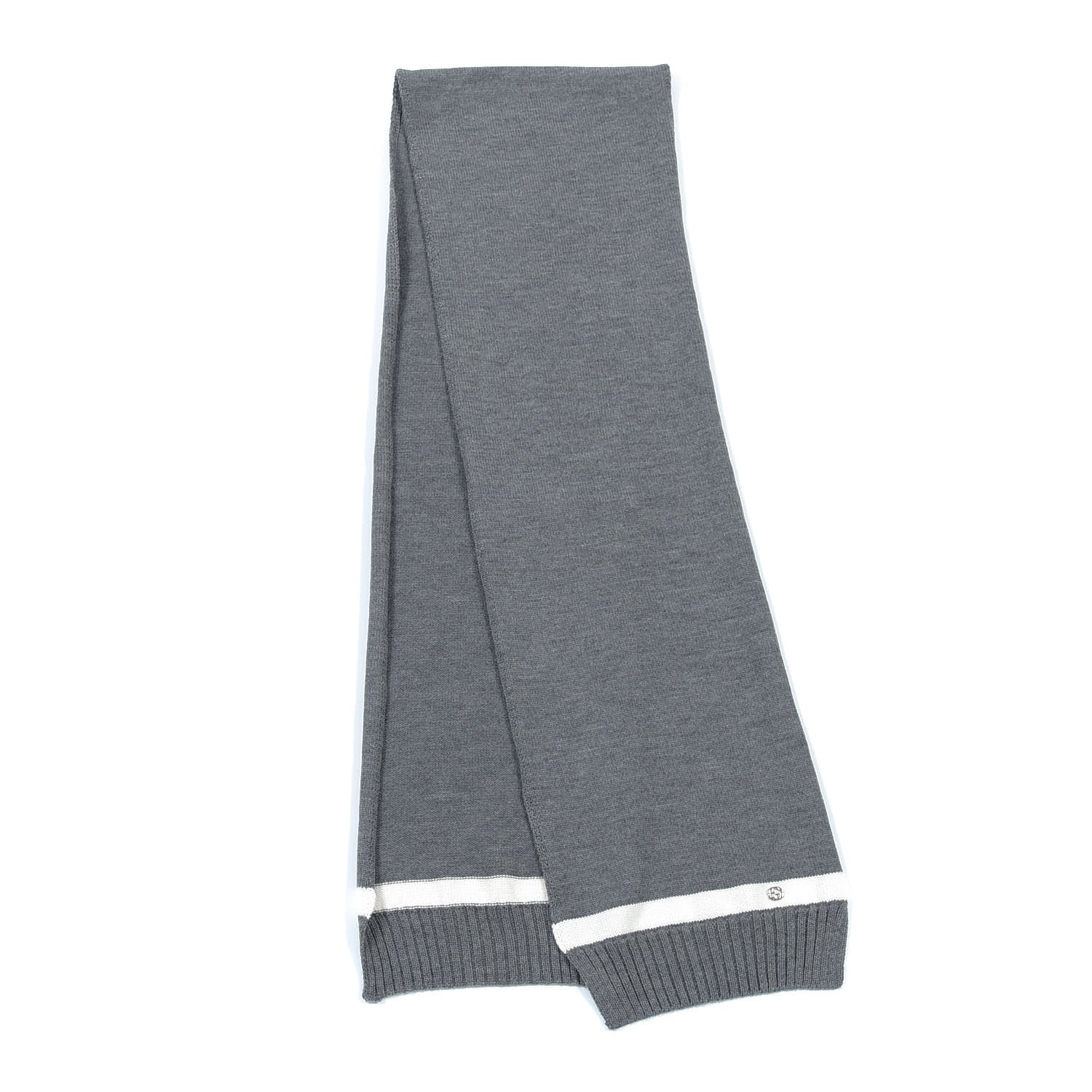 Gucci Wool Strap Scarf Gray 2 of 4