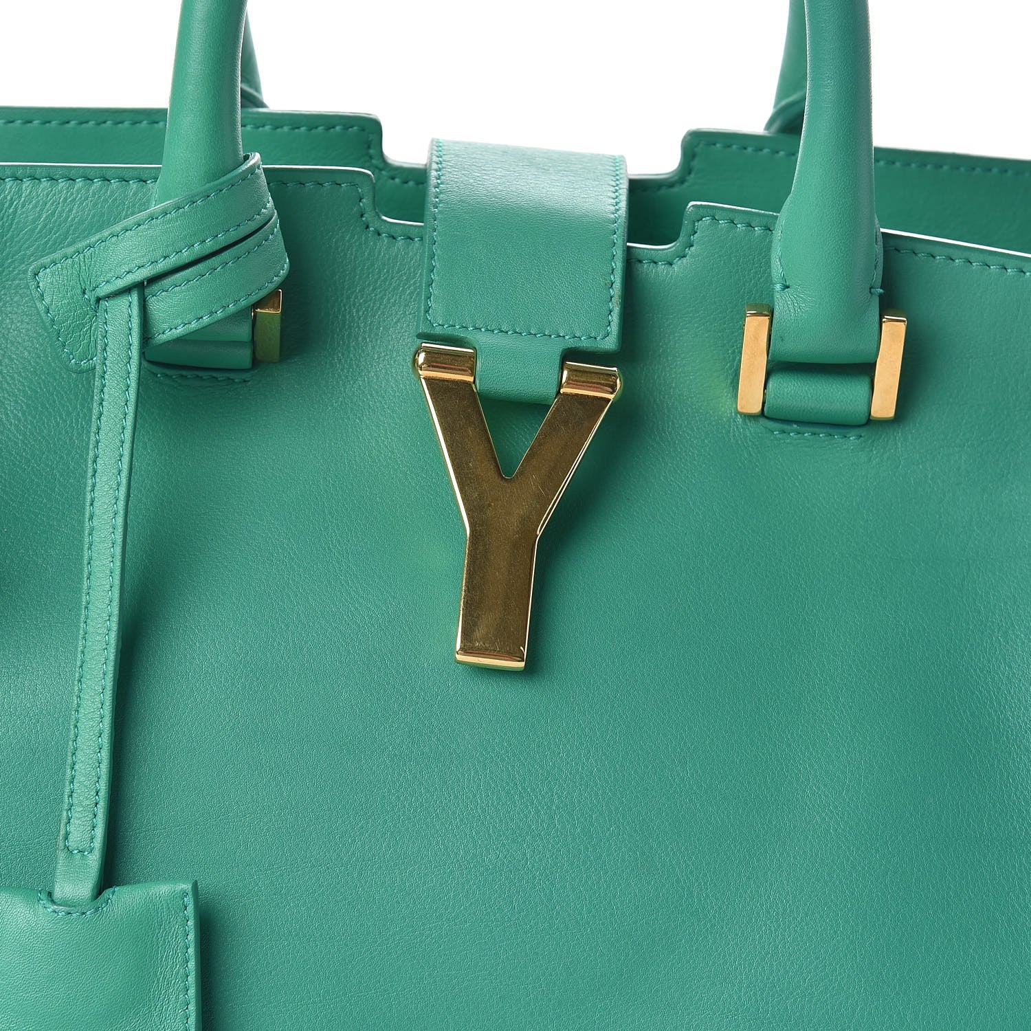 Saint Laurent Calfskin Small Classic Y Cabas Green 8 of 10