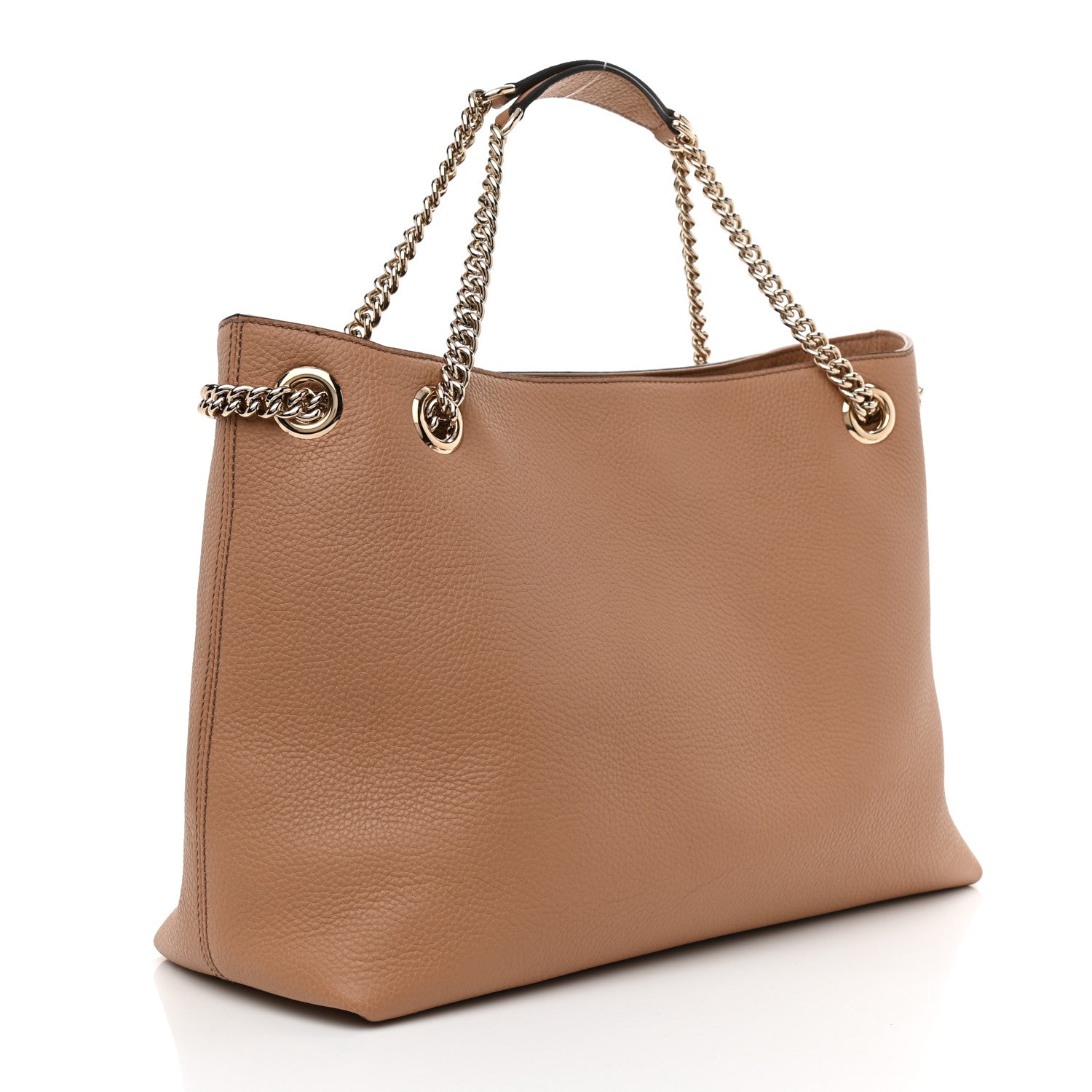 Gucci Pebbled Calfskin Medium Soho Chain Shoulder Bag Camelia 3 of 8