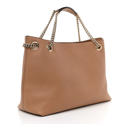 Gucci Pebbled Calfskin Medium Soho Chain Shoulder Bag Camelia 3 of 8