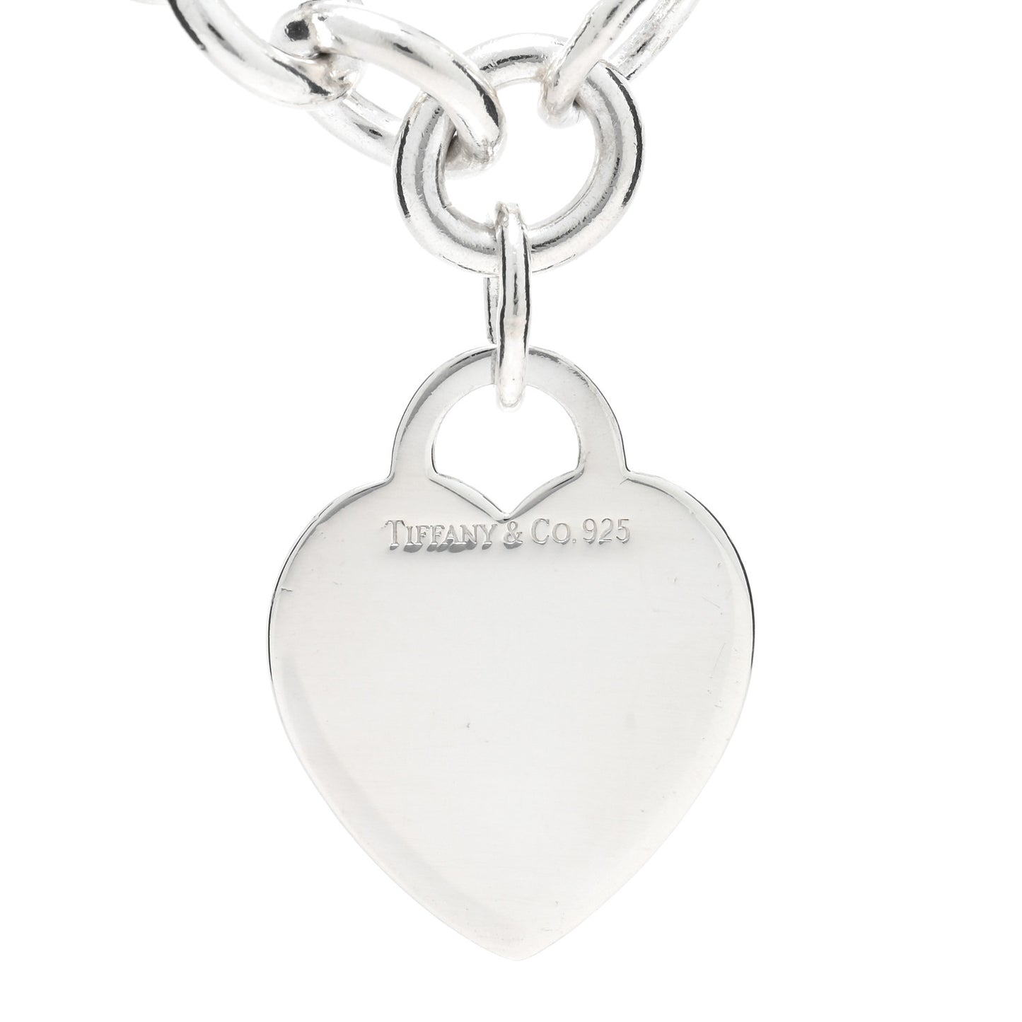 Sterling Silver Heart Tag Charm Bracelet