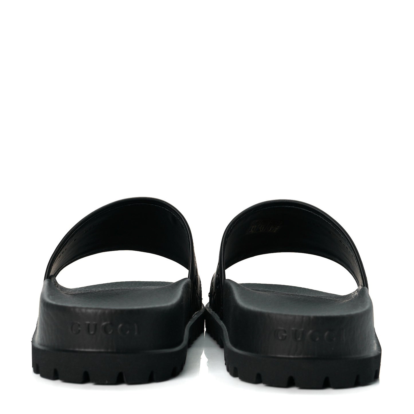 Guccissima Mens Lug Sole Slide Sandals 8 Black