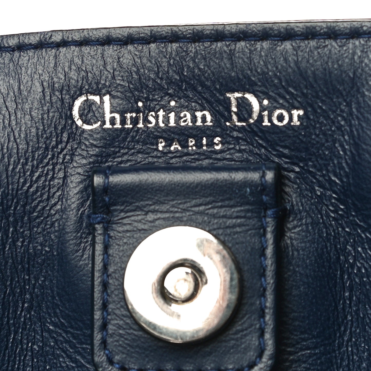 Smooth Calfskin Medium Embellished Diorissimo Bag Navy Multicolor