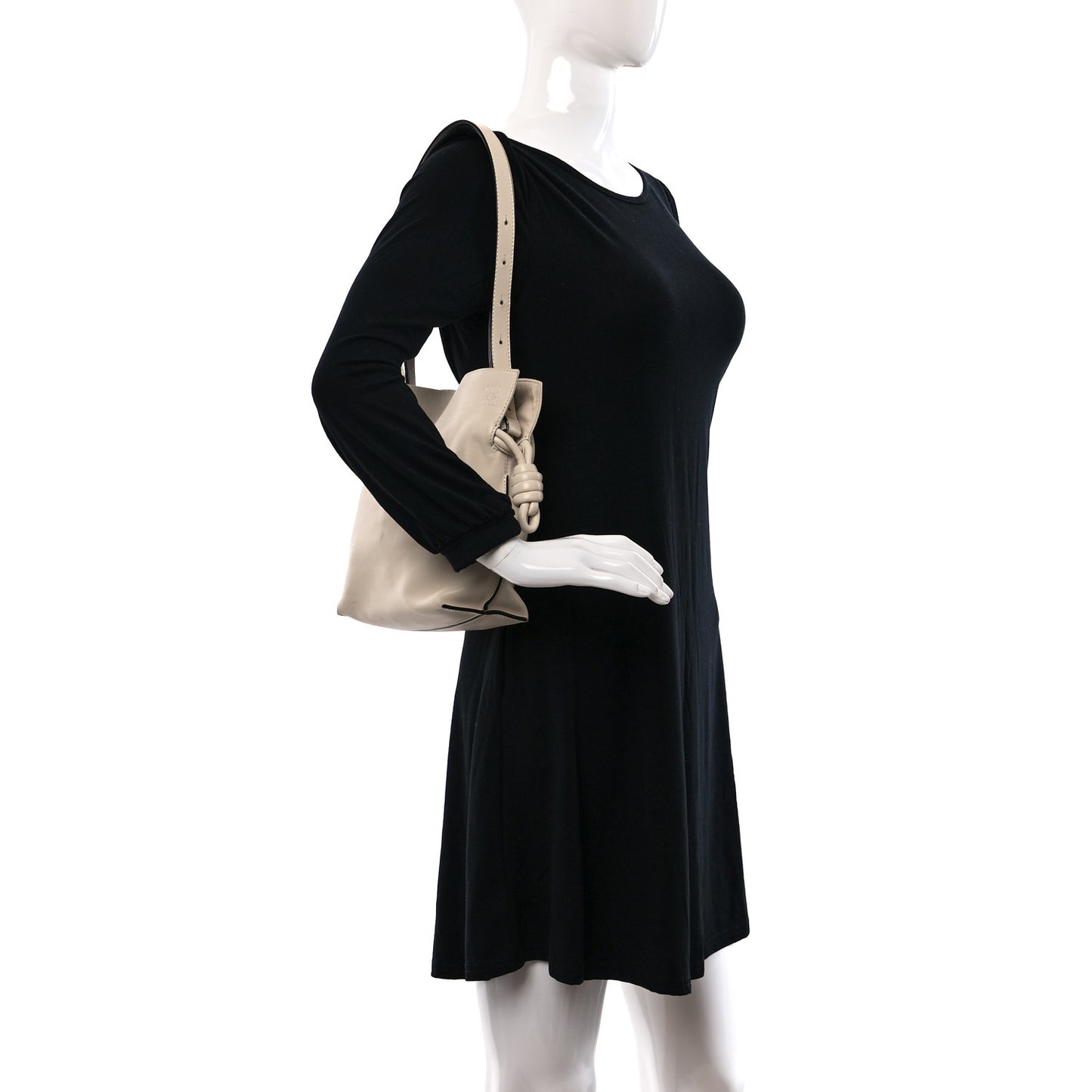 Calfskin Small Flamenco Knot Bag Ivory