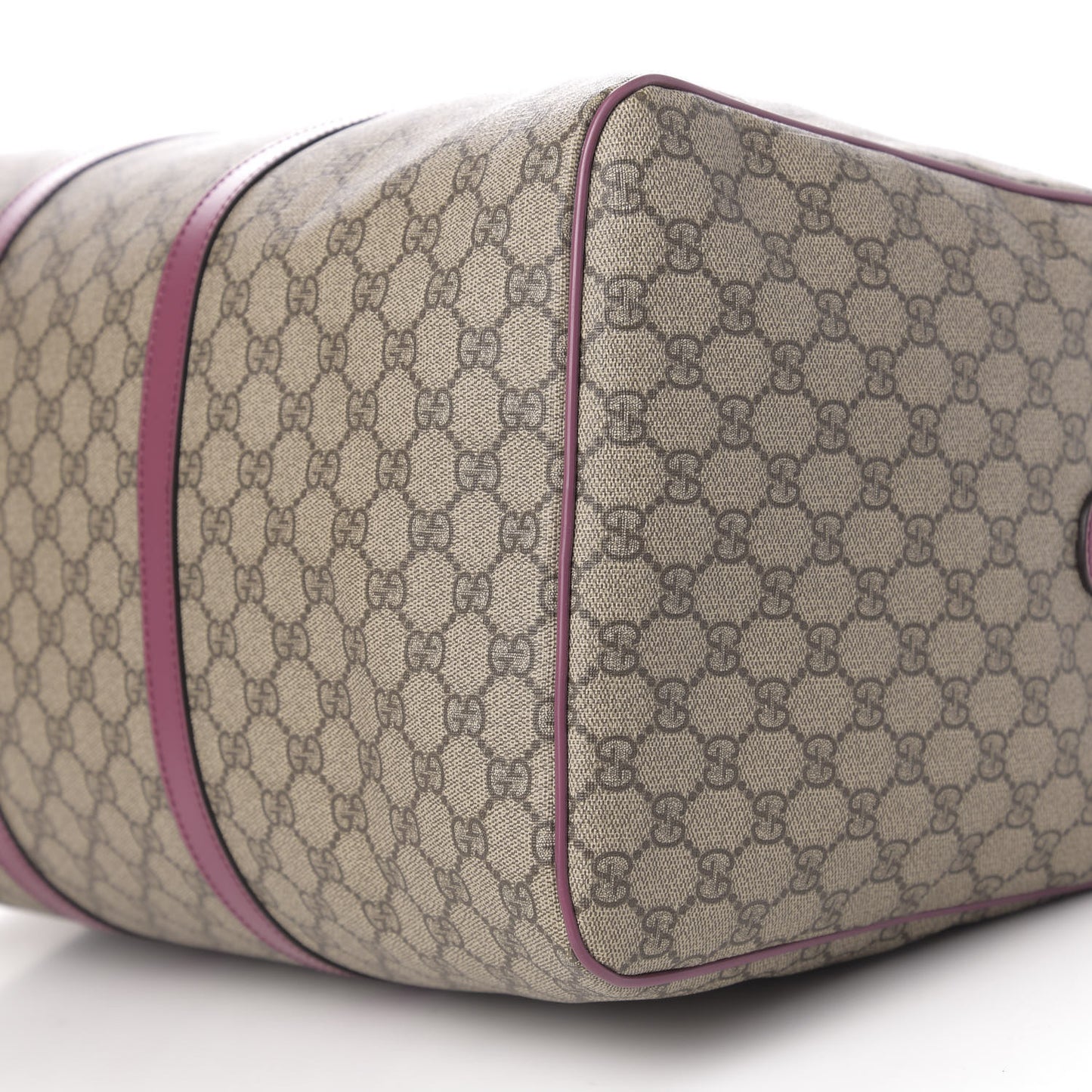 GG Supreme Monogram Selleria Calfskin Medium Carry On Duffle Bag Beige Ebony Peonia Flower