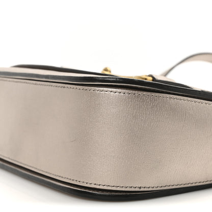 Gucci Textured Metallic Calfskin Bright Bit Flap Bag Silver 9 of 9