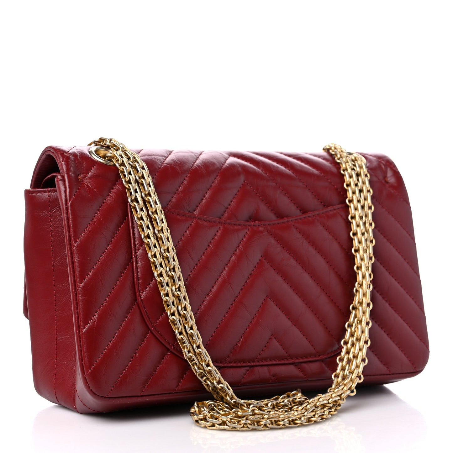 Aged Calfskin Chevron Quilted 2.55 Reissue 225 Flap Red