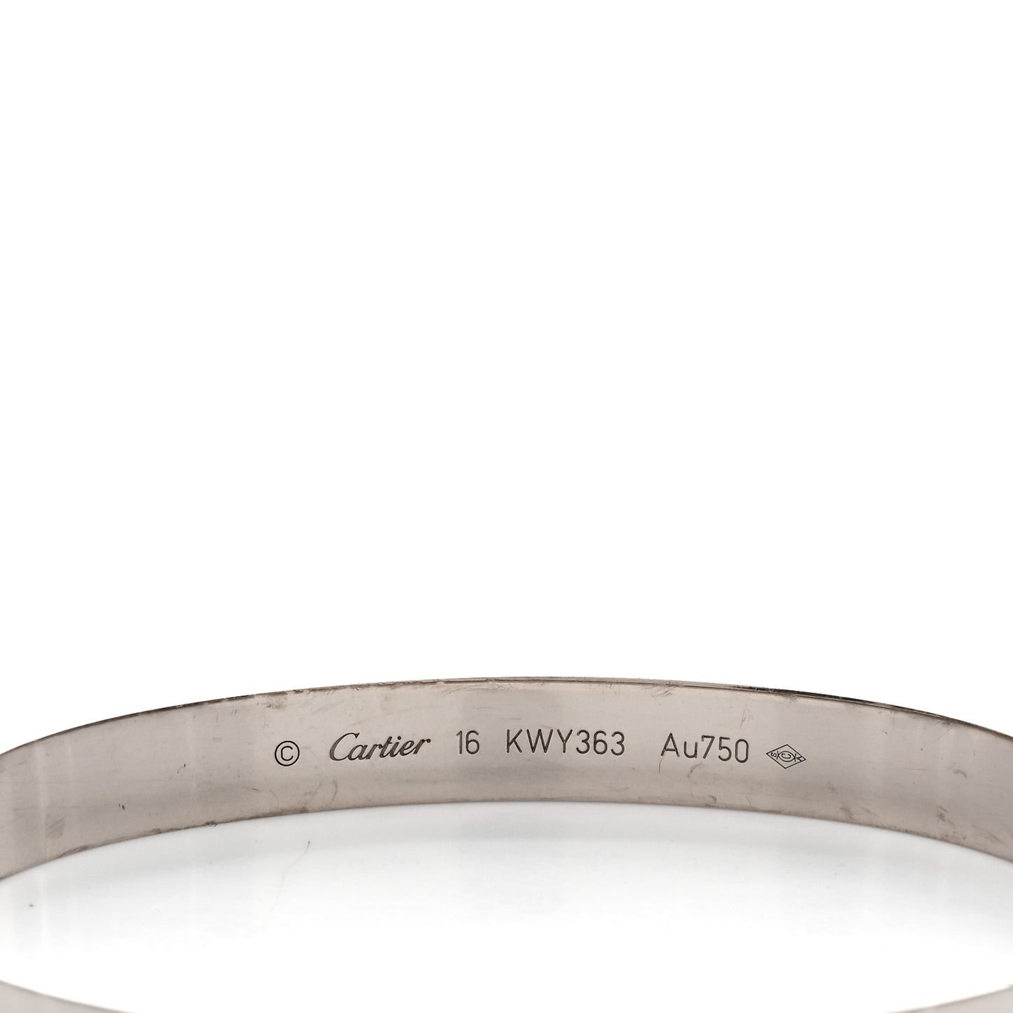 18K White Gold LOVE Bracelet 16