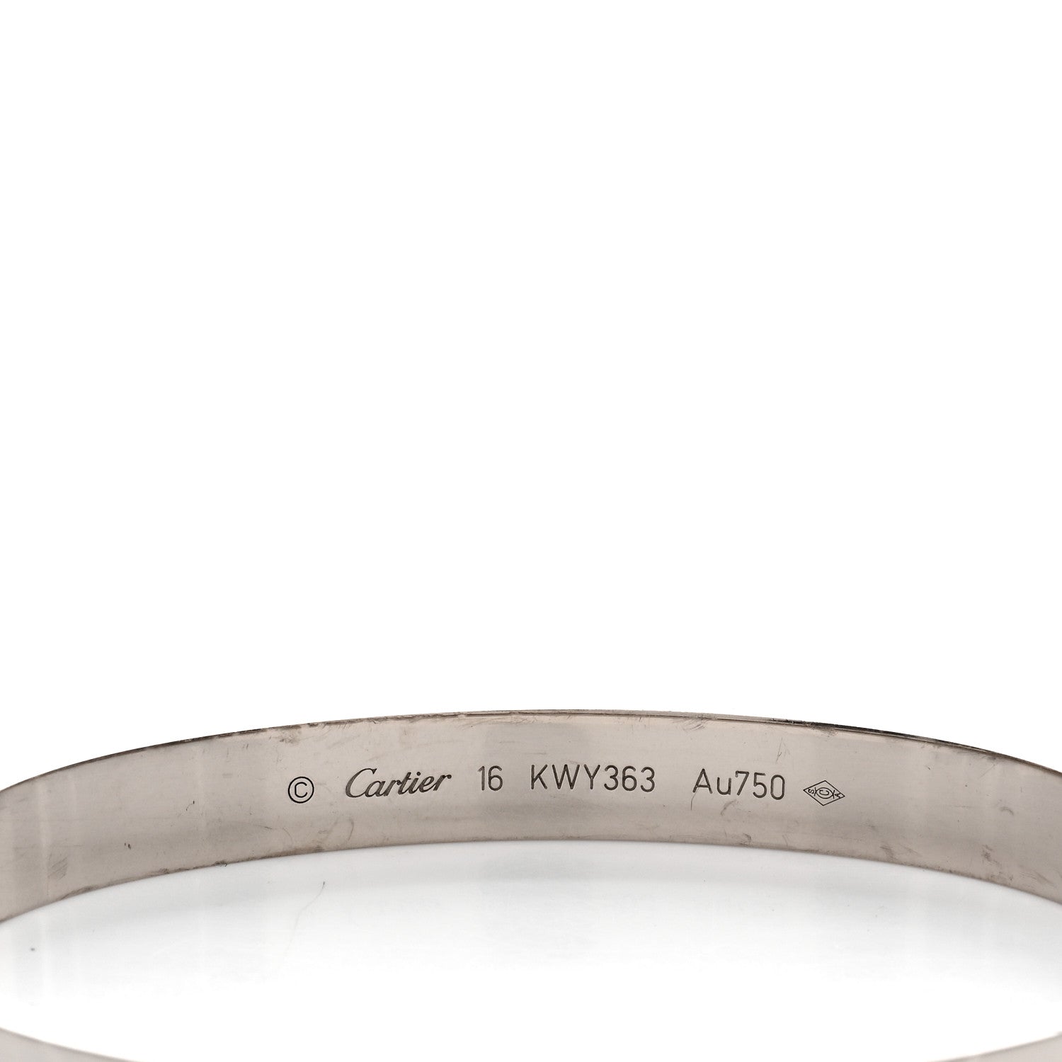 Cartier 18K White Gold LOVE Bracelet 16 3 of 4