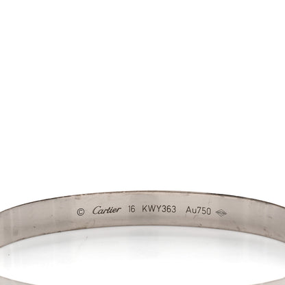 Cartier 18K White Gold LOVE Bracelet 16 3 of 4