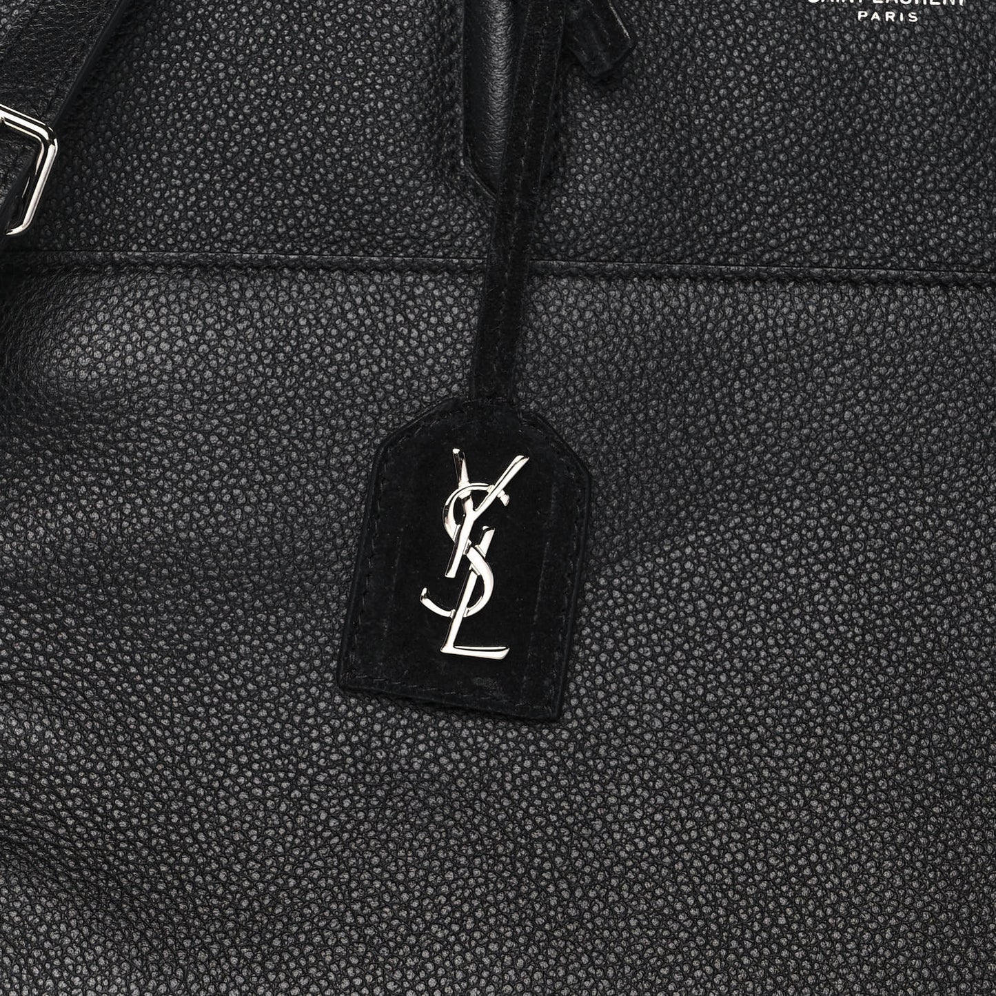 Grained Calfskin Small Cabas Rive Gauche Black