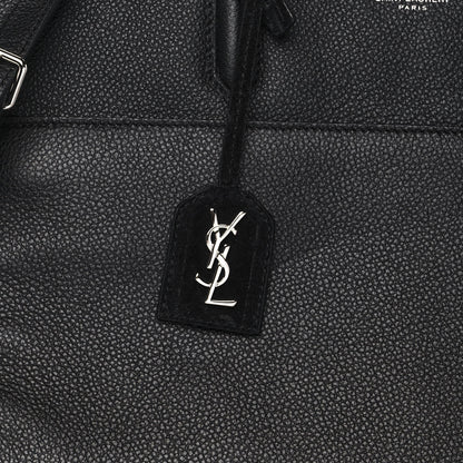 Saint Laurent Grained Calfskin Small Cabas Rive Gauche Black 11 of 12