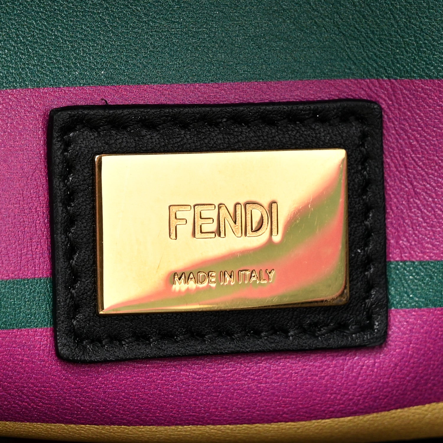 Fendi Vitello Seta Digital Print Large Peekaboo Iconic Satchel Multicolor Black 7 of 19