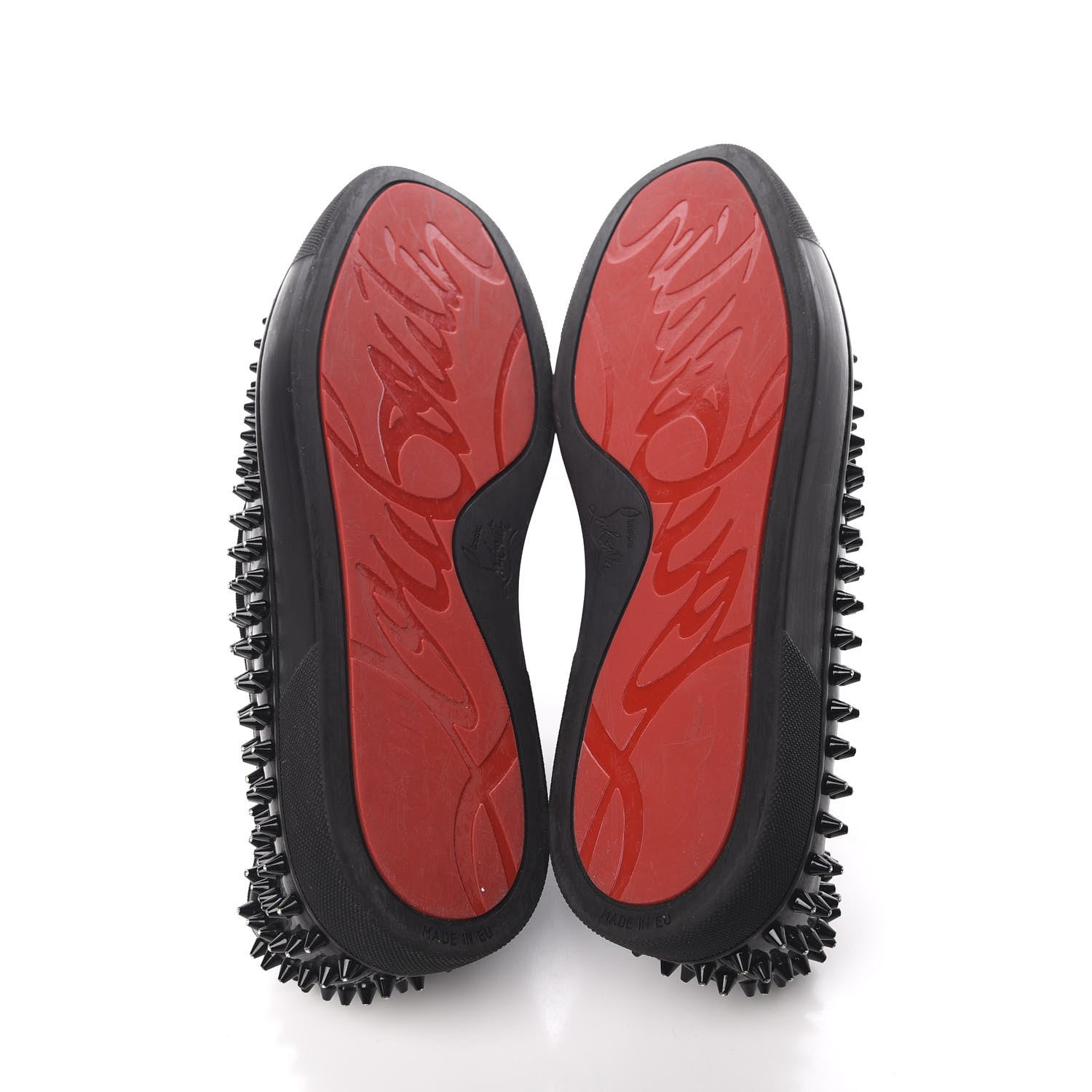 Christian Louboutin Patent Spikes Mens Galactokai Flat 44 Black Lucido 5 of 14
