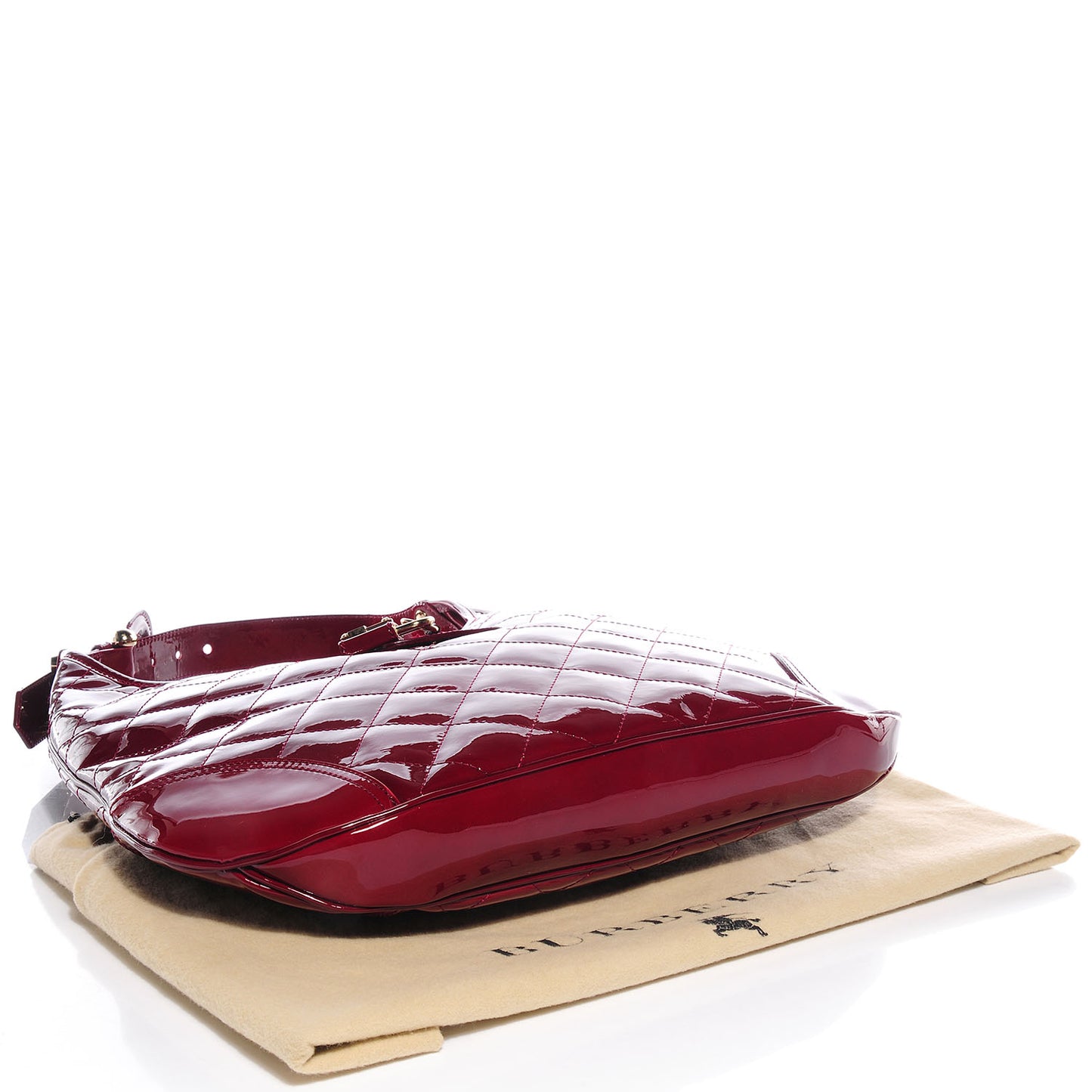 Patent Quilted Brook Hobo Red