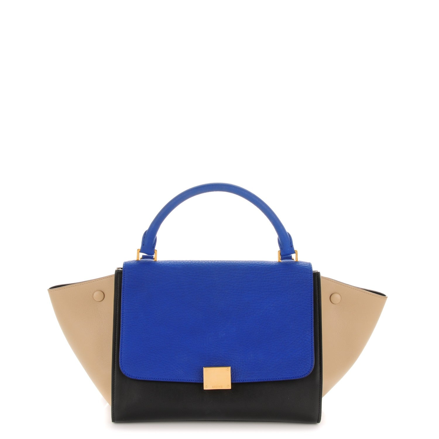 Celine Elephant Calfskin Small Tri-Color Trapeze Indigo 1 of 7