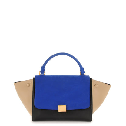 Celine Elephant Calfskin Small Tri-Color Trapeze Indigo 1 of 7