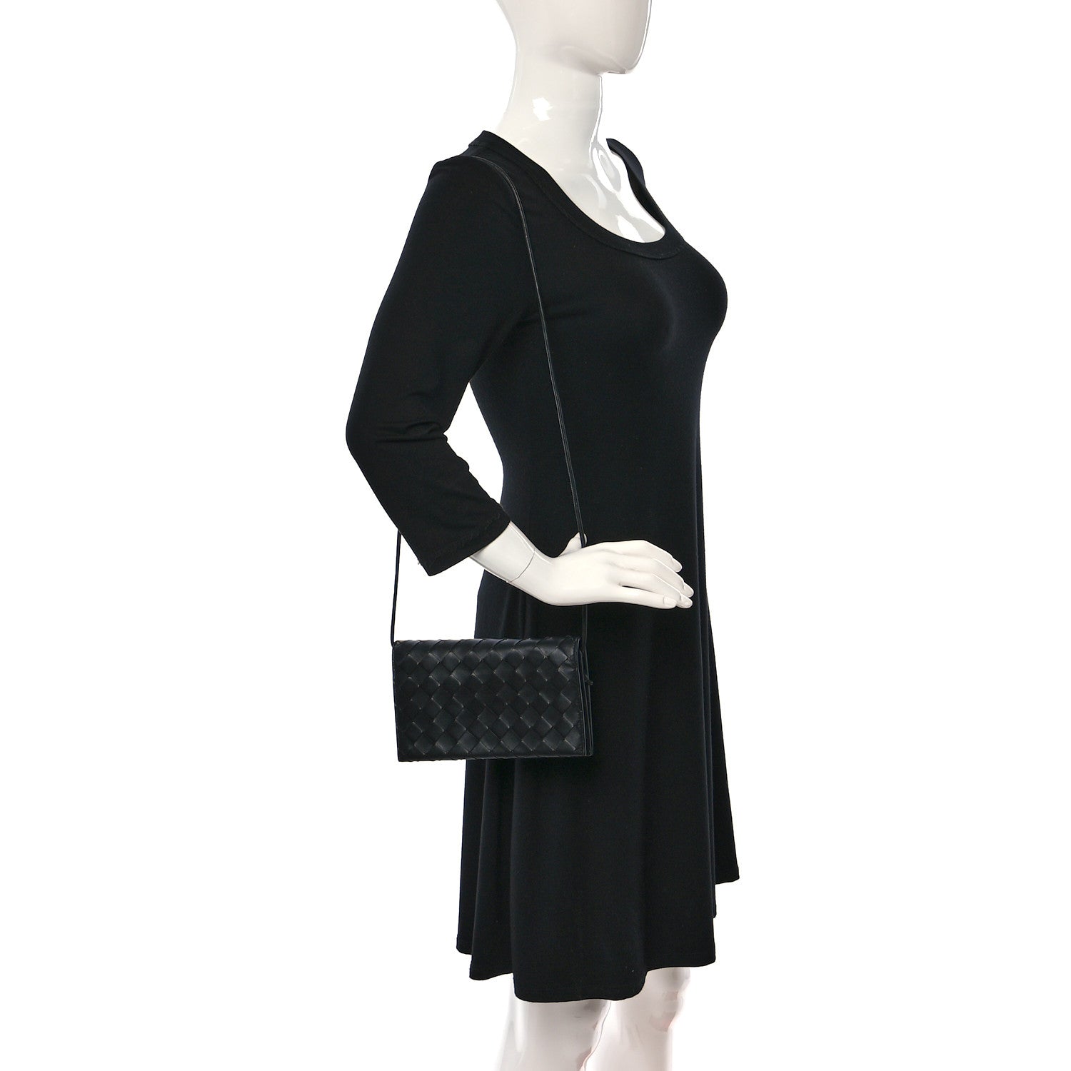 Bottega Veneta Nappa Intrecciato Wallet On Strap Black 2 of 9