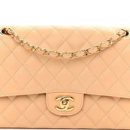 Chanel Caviar Quilted Medium Double Flap Beige 8 of 10
