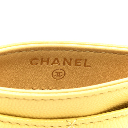 Chanel Caviar Quilted Card Holder Yellow 6 of 9