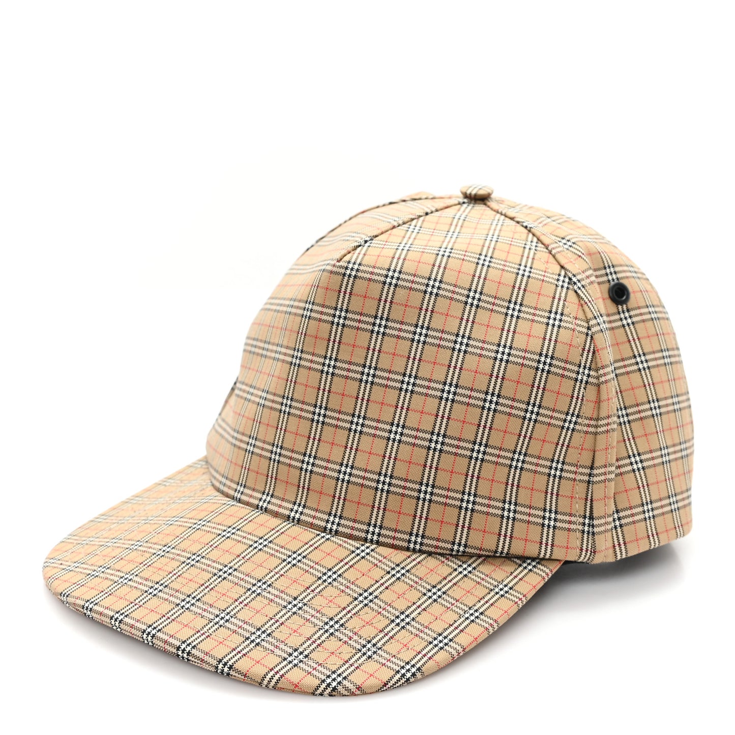 Technical Cotton Micro Check Baseball Hat L Beige
