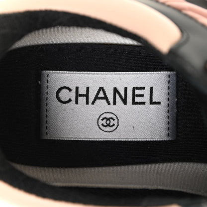 Chanel Nylon Calfskin Suede CC Womens Sneakers 35.5 Pink Black 6 of 7