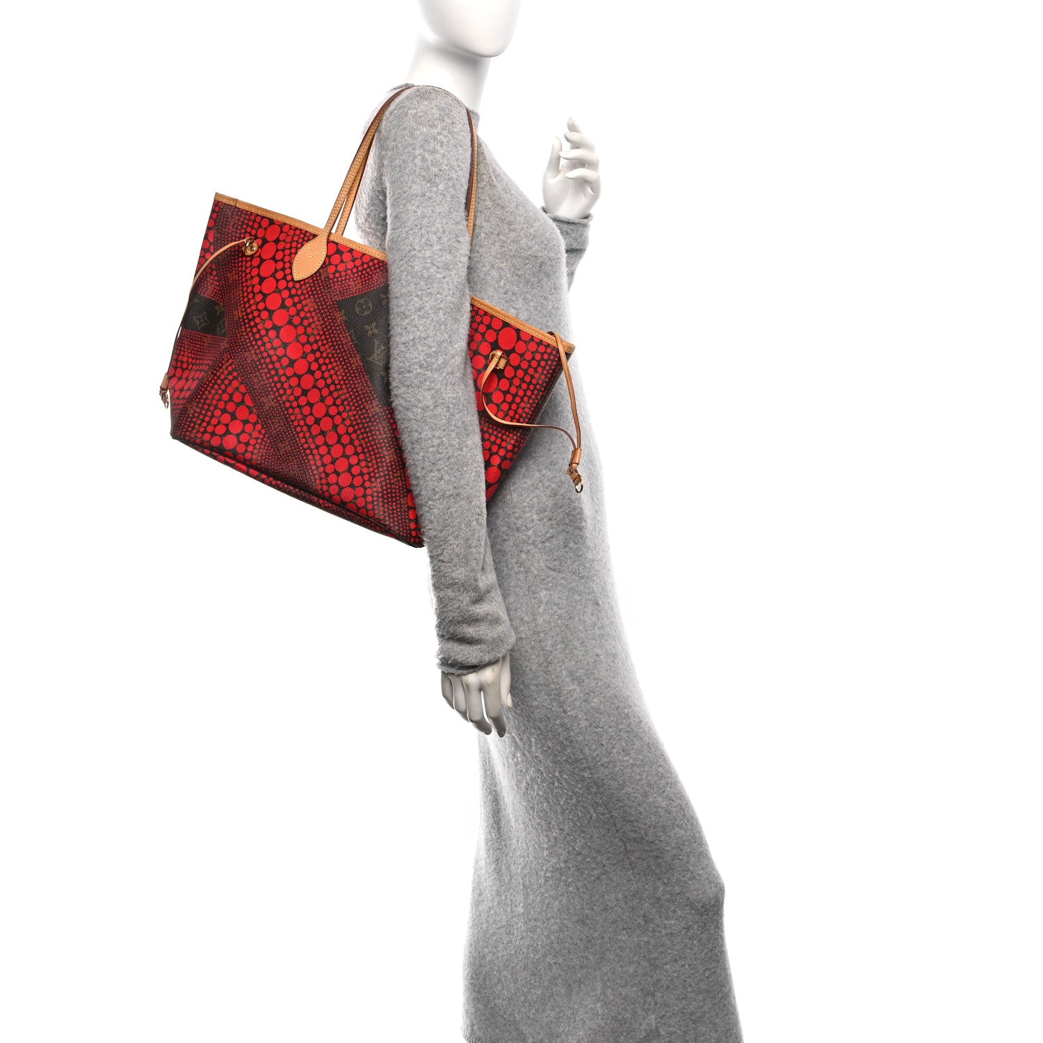 Louis Vuitton Monogram Kusama Waves Neverfull MM Red 2 of 10