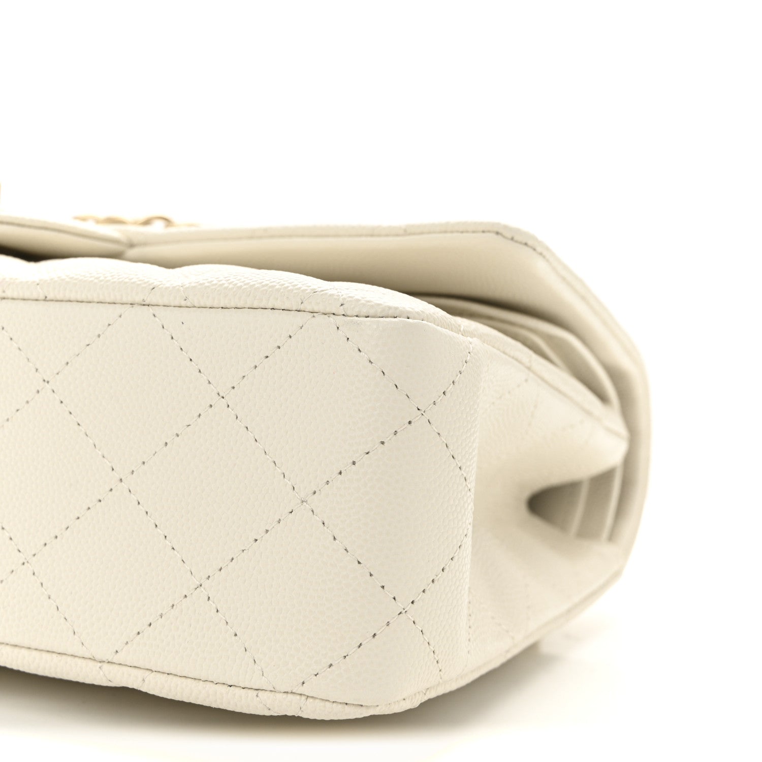 Chanel Caviar Quilted Medium Double Flap White 10 of 10