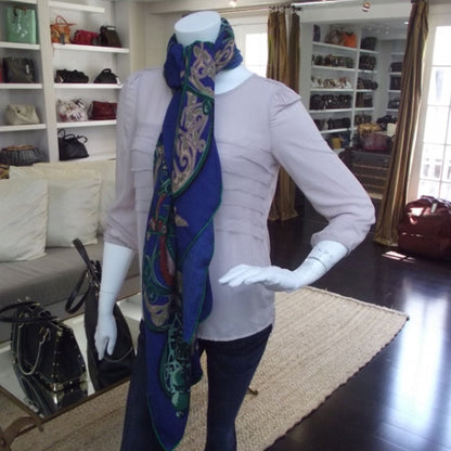 Hermes Cashmere Silk La Charmante Aux Animaux Scarf 140 2 of 6