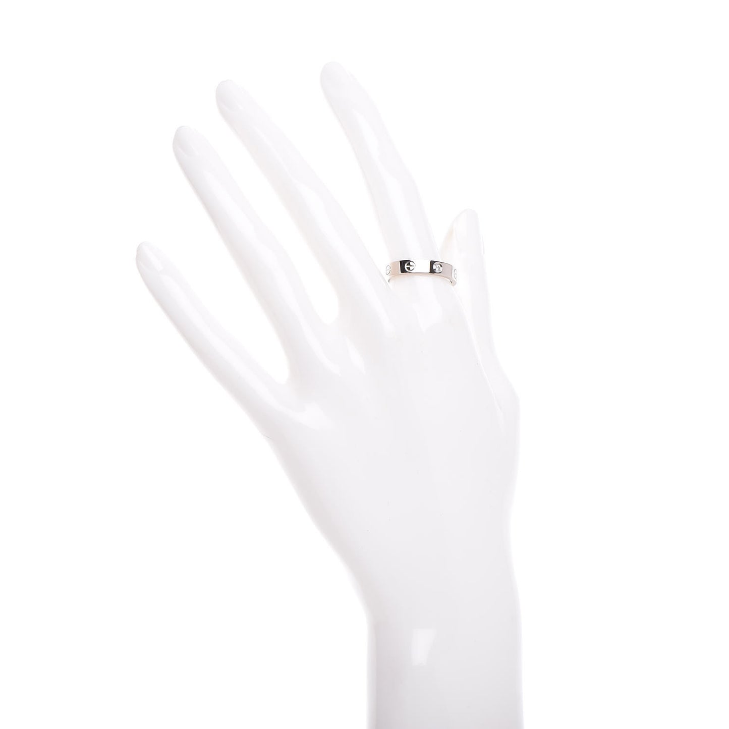 18K White Gold Diamond 3.5mm LOVE Wedding Band Ring 56 7.25