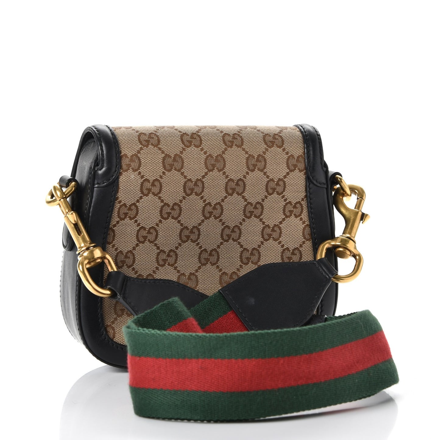 Monogram Small Lady Web Shoulder Bag Beige Black
