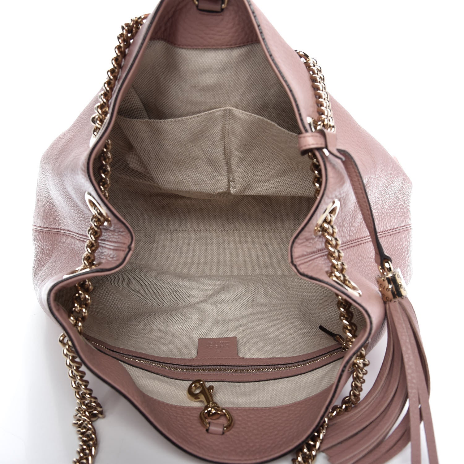 Gucci Pebbled Calfskin Medium Soho Chain Shoulder Bag Dark Cipria 5 of 9