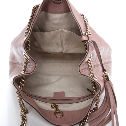 Gucci Pebbled Calfskin Medium Soho Chain Shoulder Bag Dark Cipria 5 of 9