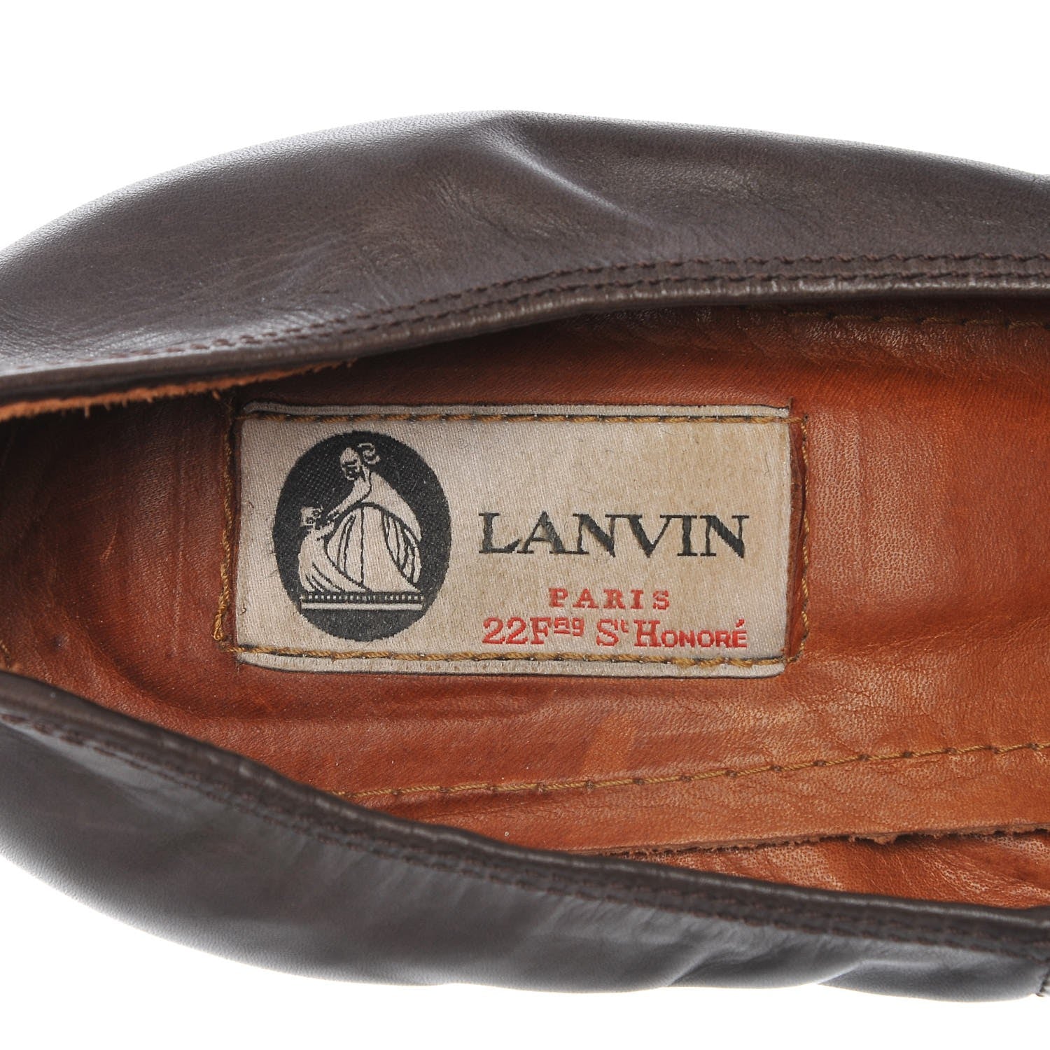 Lanvin Veau Ballerina Wedges 39 Marron Fonce 9 of 11